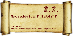 Maczedovics Kristóf névjegykártya