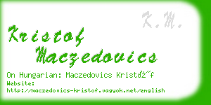 kristof maczedovics business card